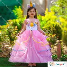 پیراهن صورتی یونیکورن دخترانه